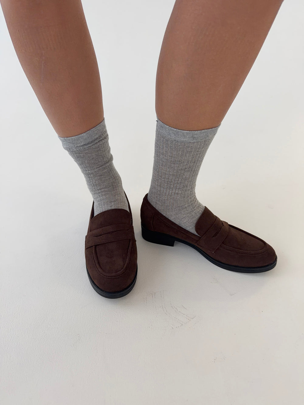 Blova loafers i imiteret læder - Brun