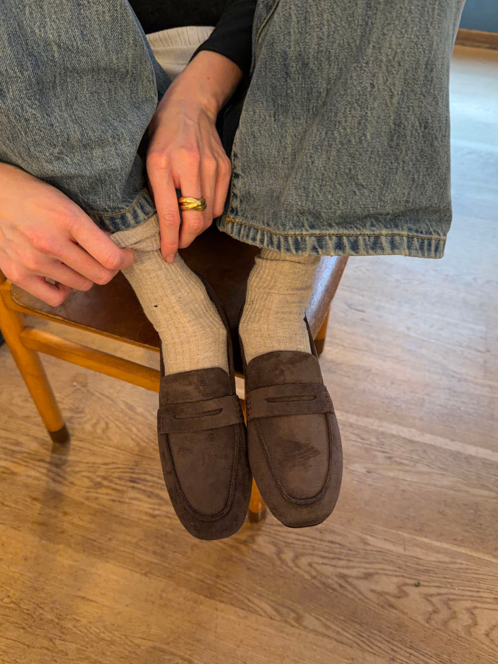 Watson loafers i ruskind - Mørkebrun
