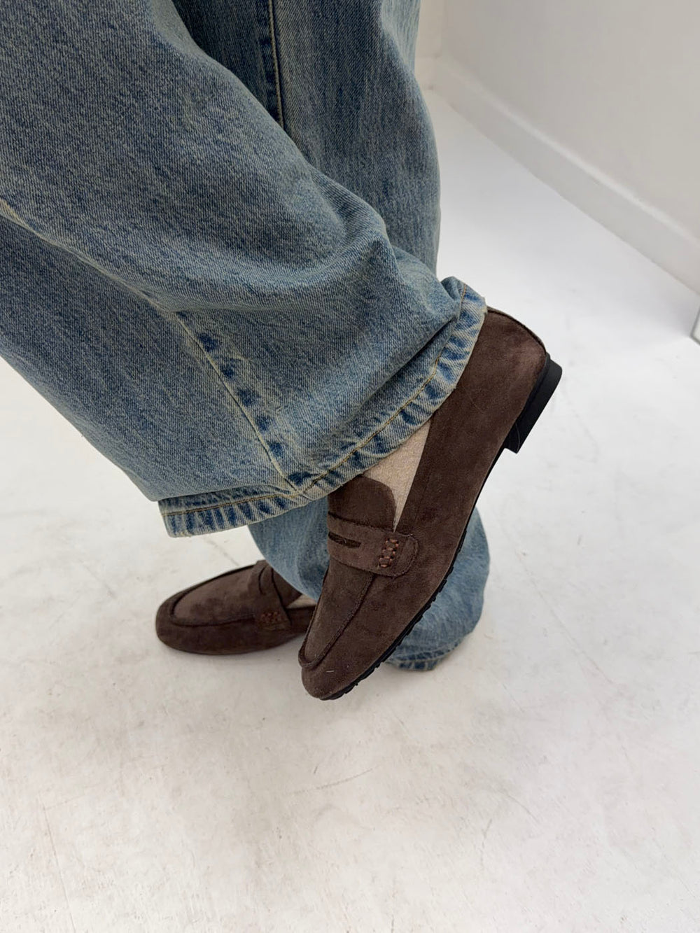 Watson loafers i ruskind - Mørkebrun