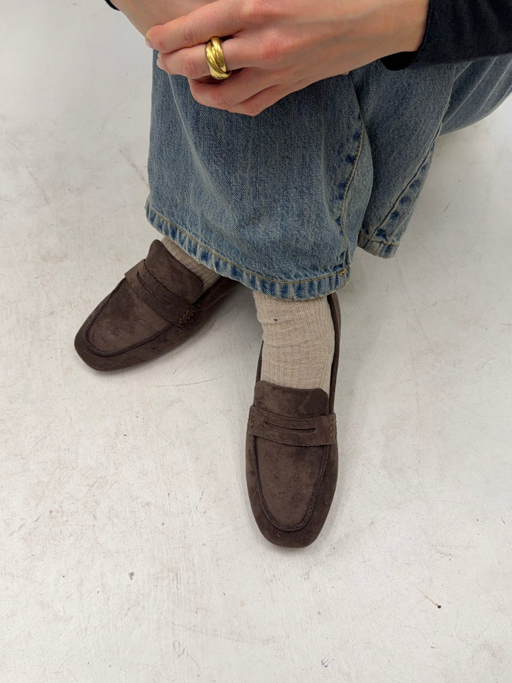 Watson loafers i ruskind - Mørkebrun