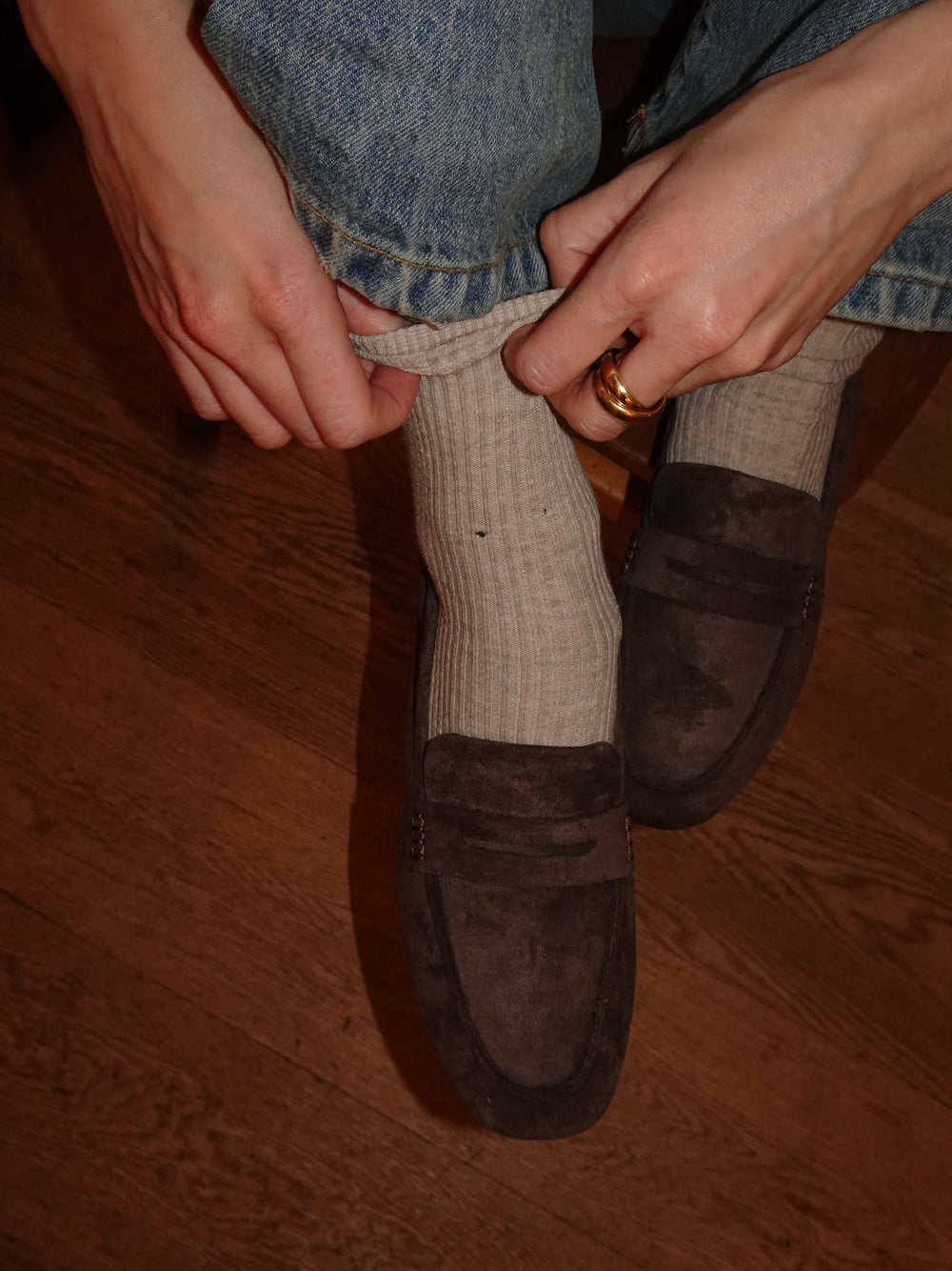 Watson loafers i ruskind - Mørkebrun