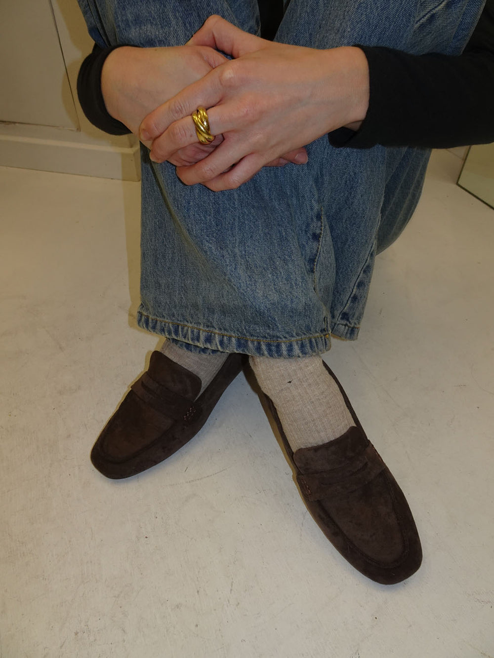 Watson loafers i ruskind - Mørkebrun