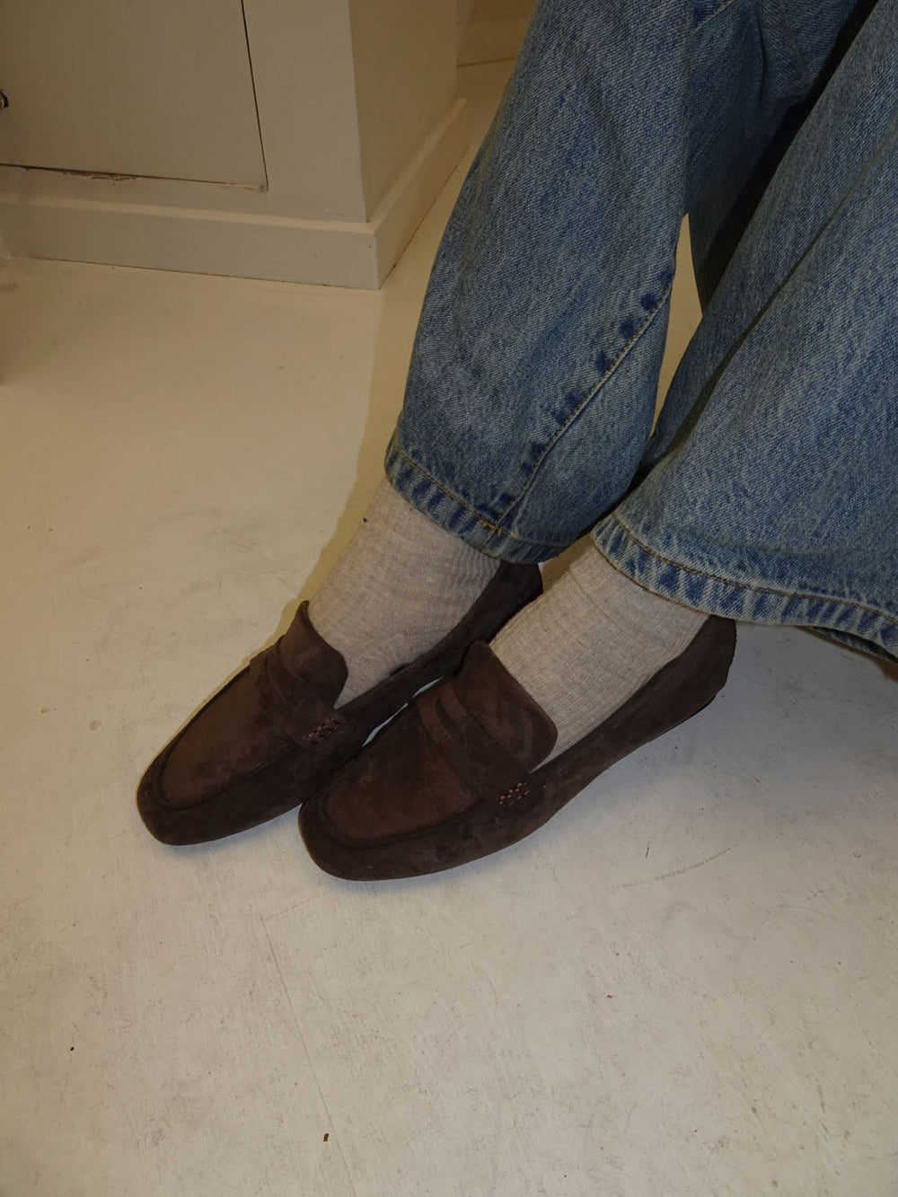 Watson loafers i ruskind - Mørkebrun