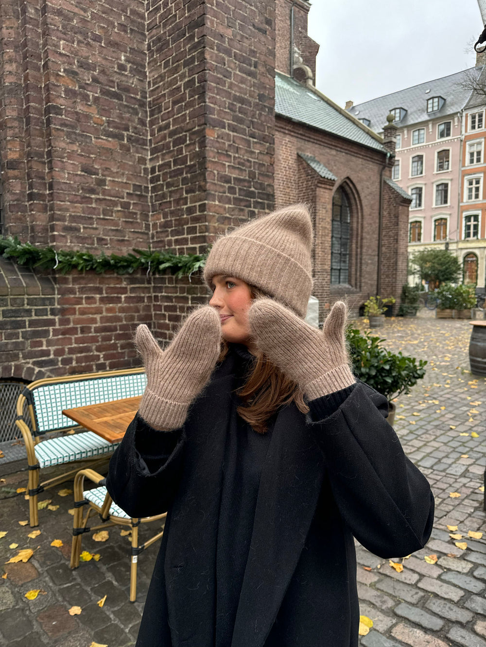 Fluffy handsker - Taupe
