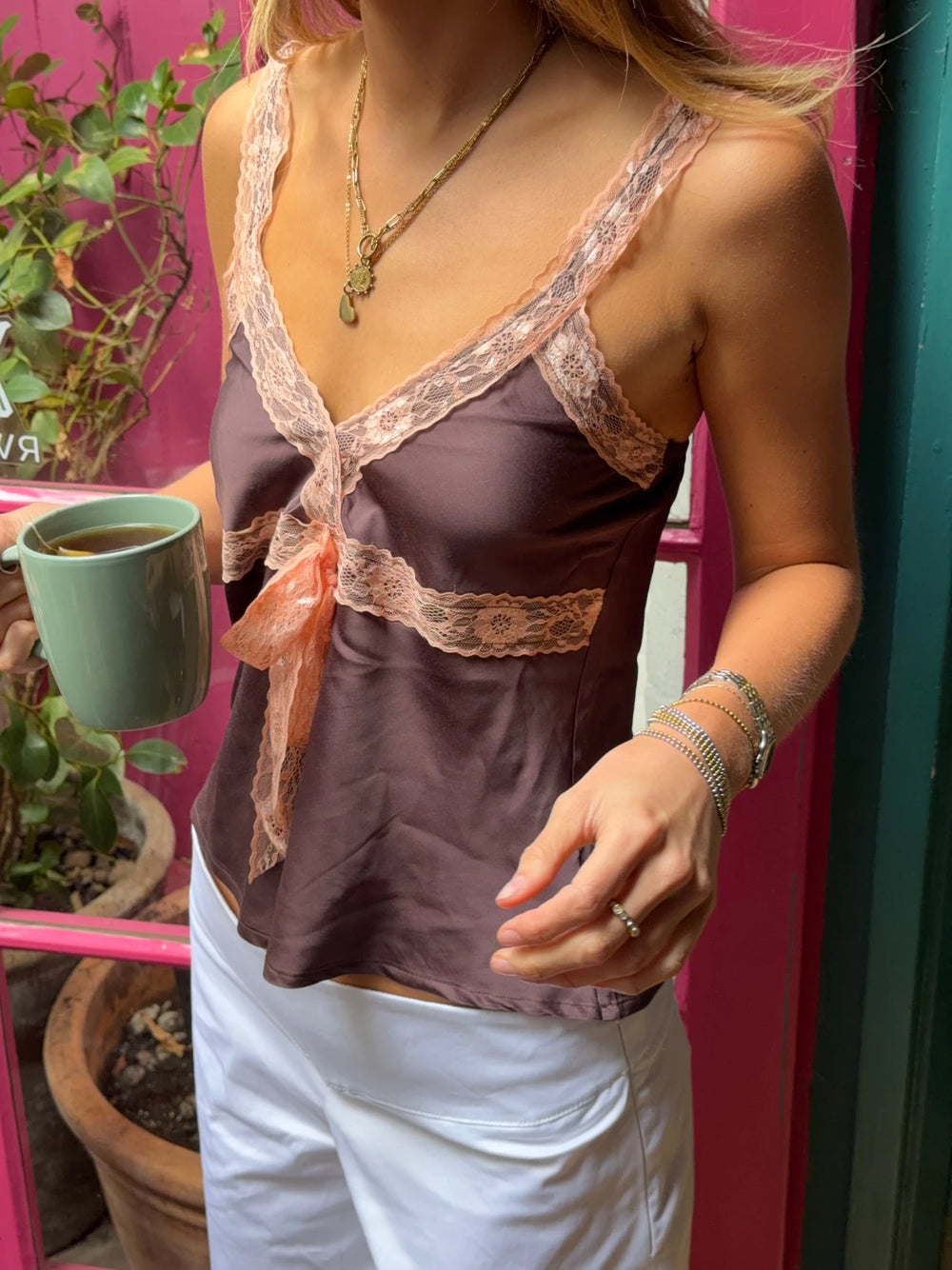 Malin Tomkins top - Brun/Orange