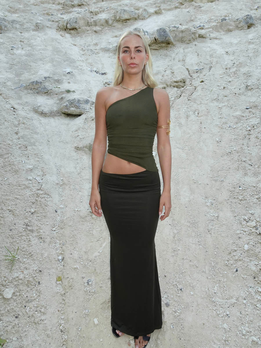 Melina maxi kjole - Mørkegrøn