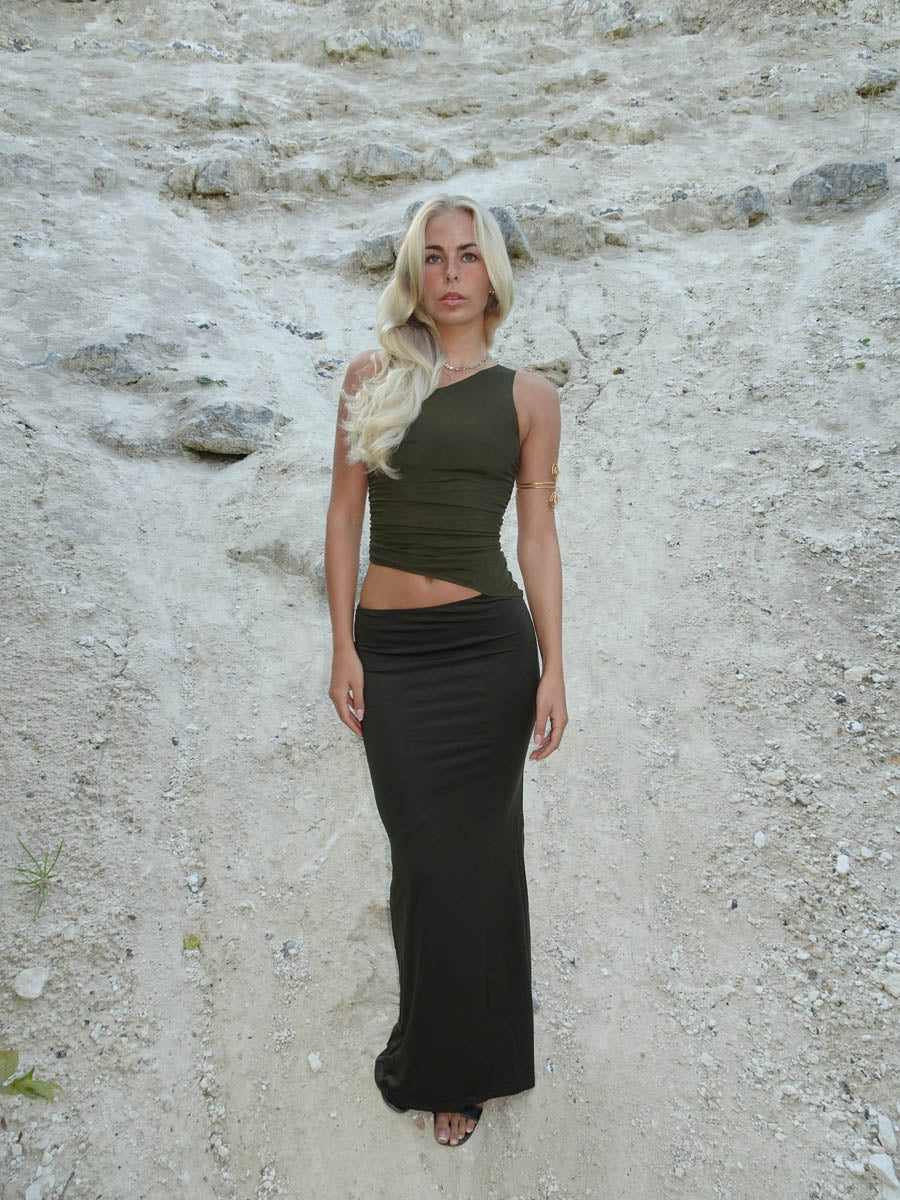 Melina maxi kjole - Mørkegrøn