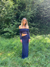 Delora maxikjole - Navy