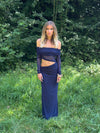 Delora maxikjole - Navy