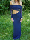 Delora maxikjole - Navy