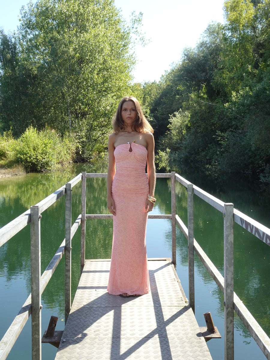 Darcy maxikjole med mønster - Pink
