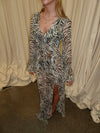 Amy kjole i zebraprint - Sort/hvid