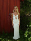 Prisa maxikjole med cut out - Hvid