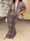 Colua kjole i leopard print - Brun
