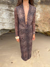 Colua kjole i leopard print - Brun
