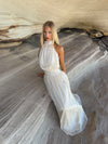 Cherry maxikjole - Off white