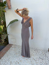 Flora maxikjole - Taupe