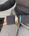Eivora armbånd med striber - Blå nuancer/guld