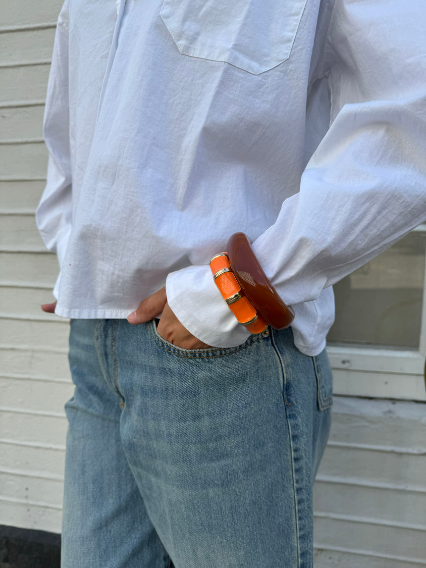 Ebony armbånd med striber - Orange/guld