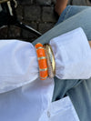 Ebony armbånd med striber - Orange/guld