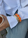 Ebony armbånd med striber - Orange/guld