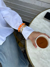 Ebony armbånd med striber - Orange/guld