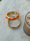 Ebony armbånd med striber - Orange/guld