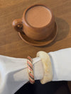 Eivora armbånd med striber - Rosa/lyserød/brun/guld