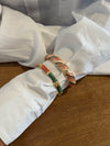 Sola armbånd med striber - Grøn/off white/brun/guld