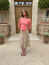 Gemma midinederdel - Beige