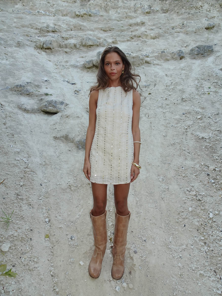 Tassy minikjole - Beige