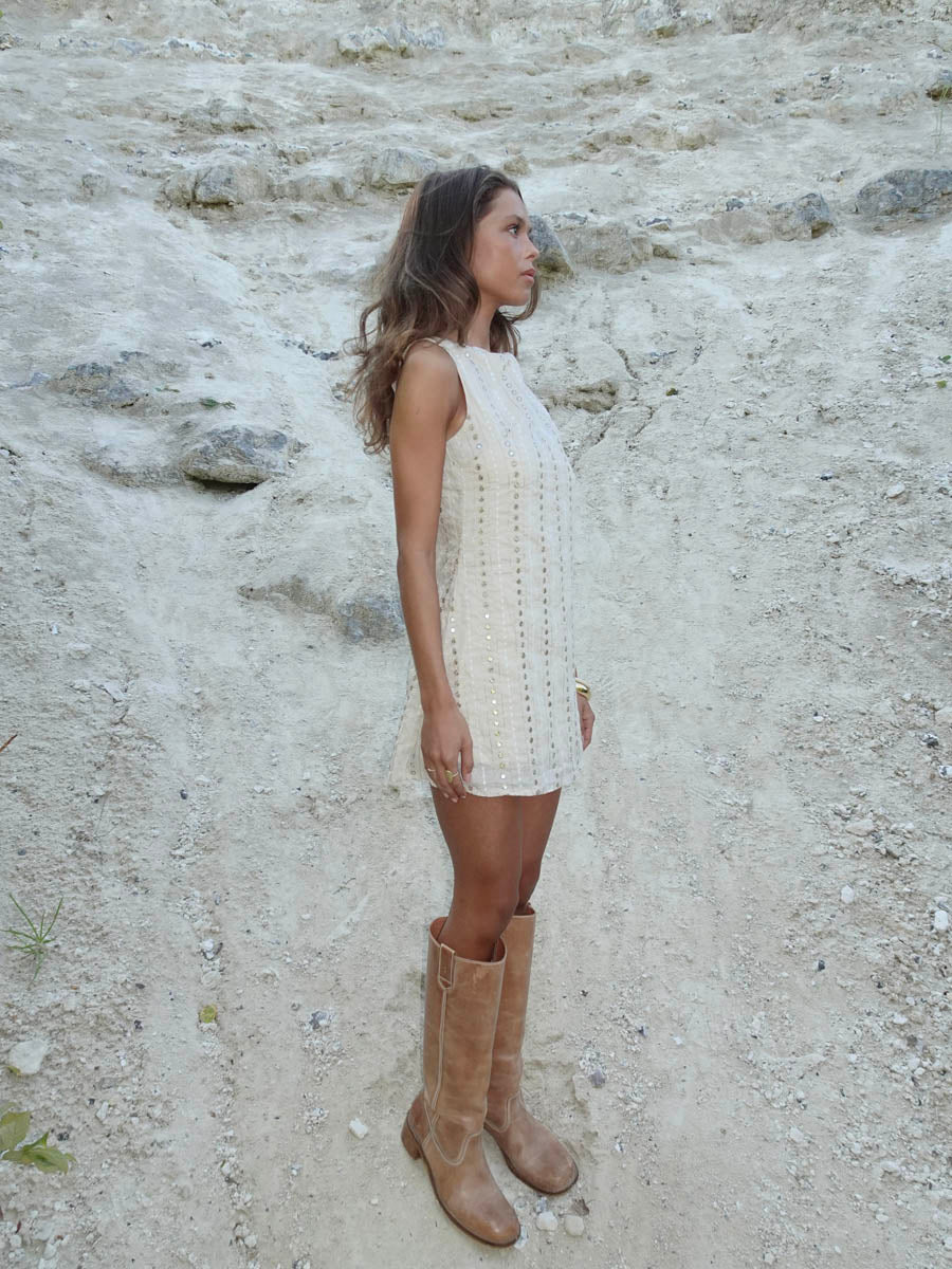 Tassy minikjole - Beige