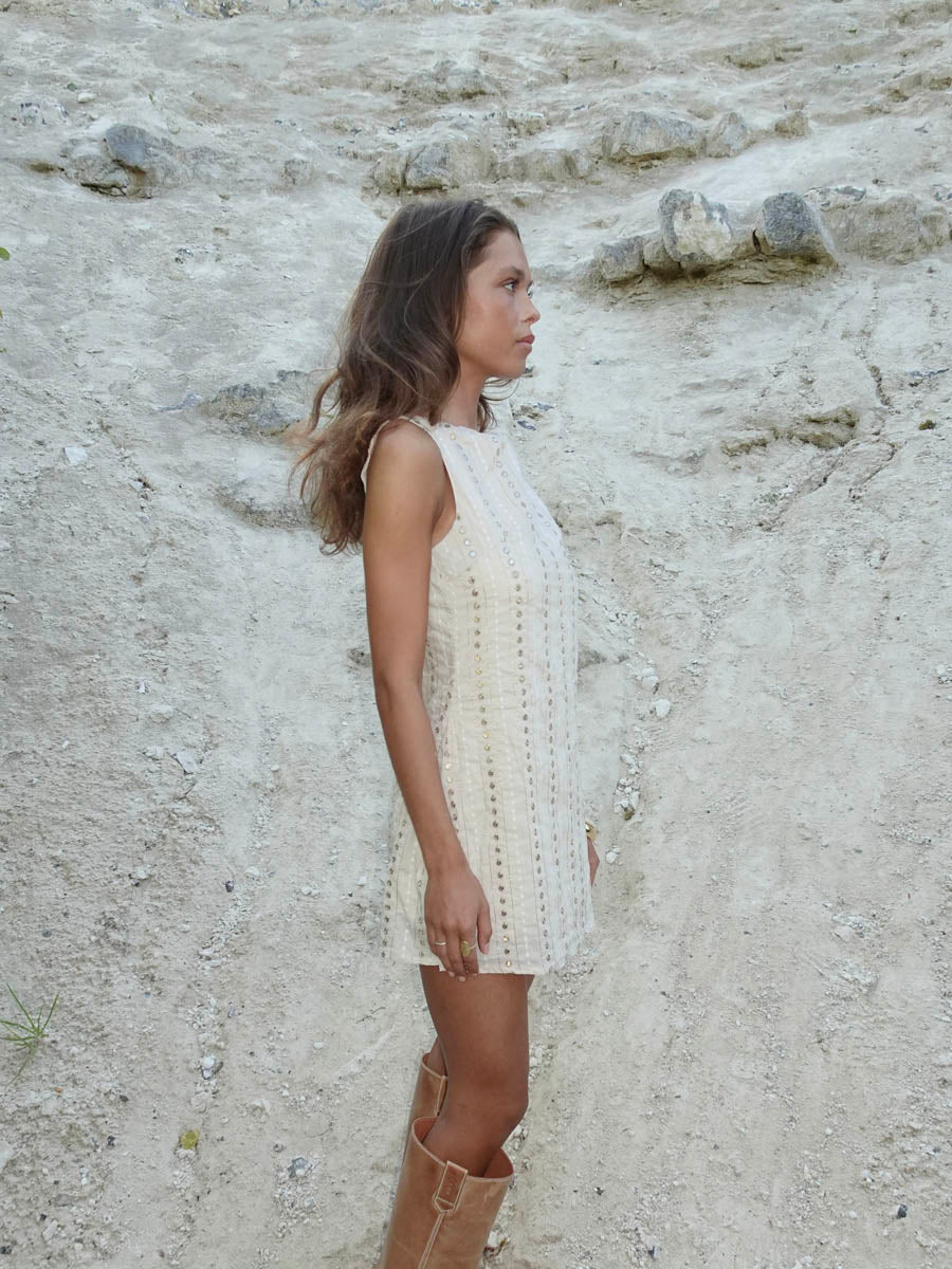 Tassy minikjole - Beige