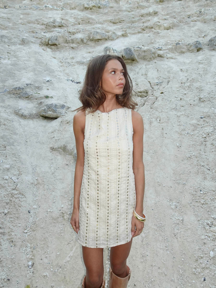Tassy minikjole - Beige
