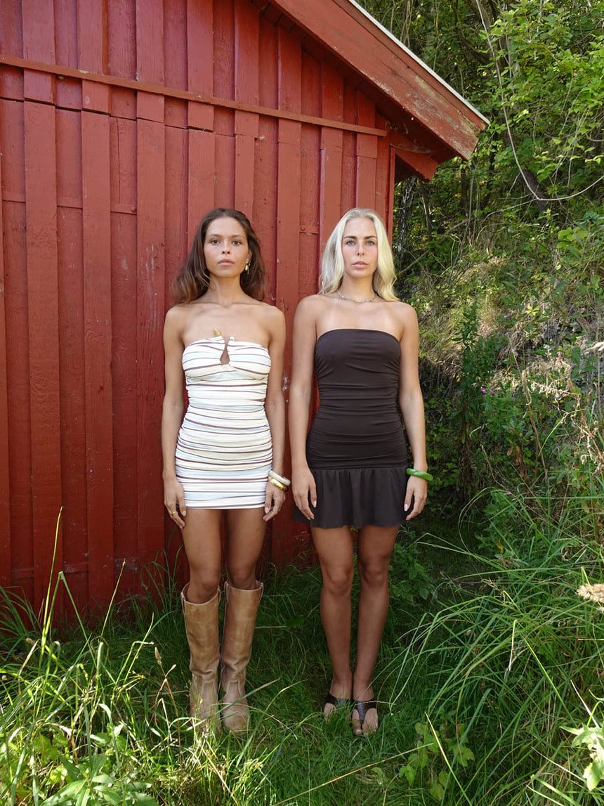 Audria minikjole - Brun/blå