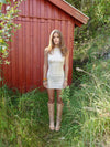 Kasy minikjole med pallietter - Beige