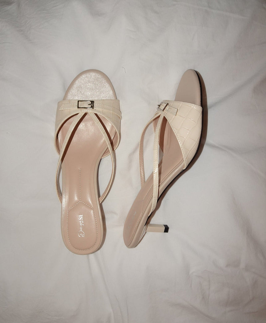 Teleo minihæle med spændedetalje - Beige