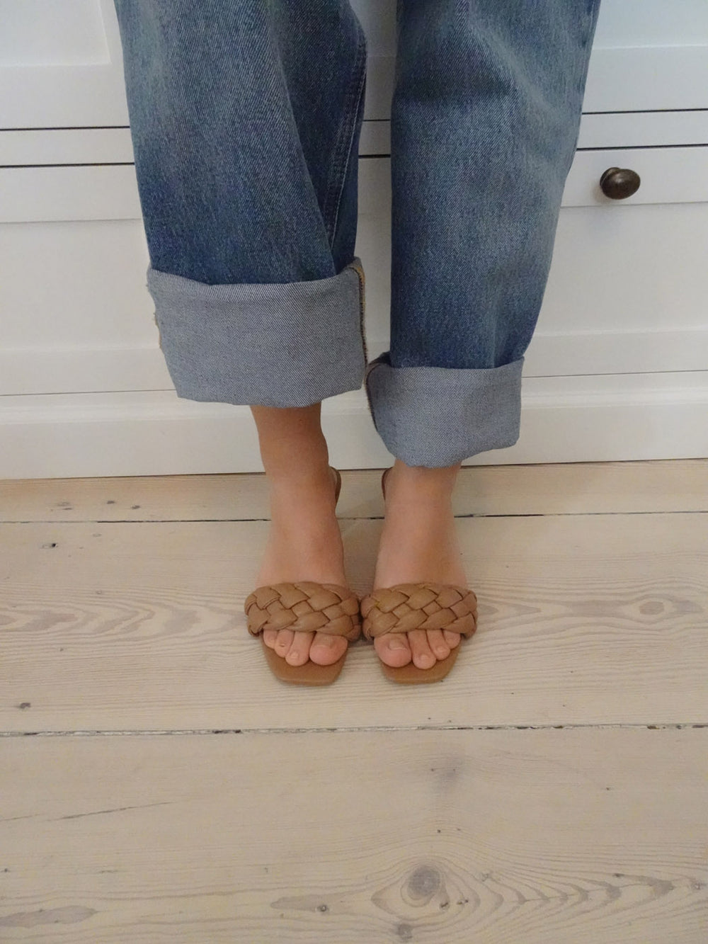 Yasmin mules med flet - Beige