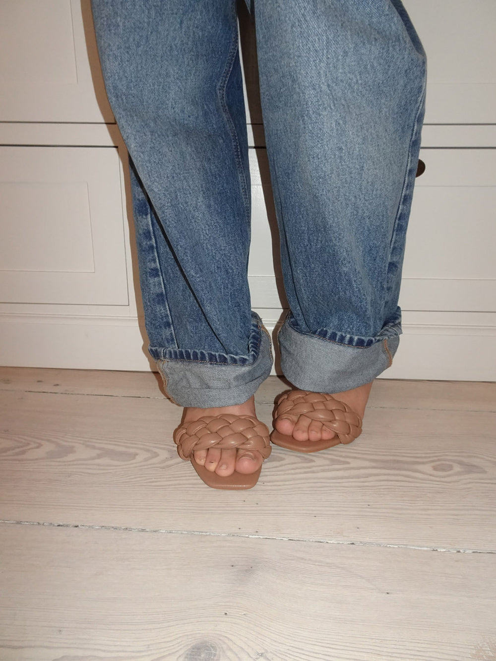 Yasmin mules med flet - Beige
