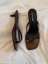 Safine mules med krokodilleprint - Brun