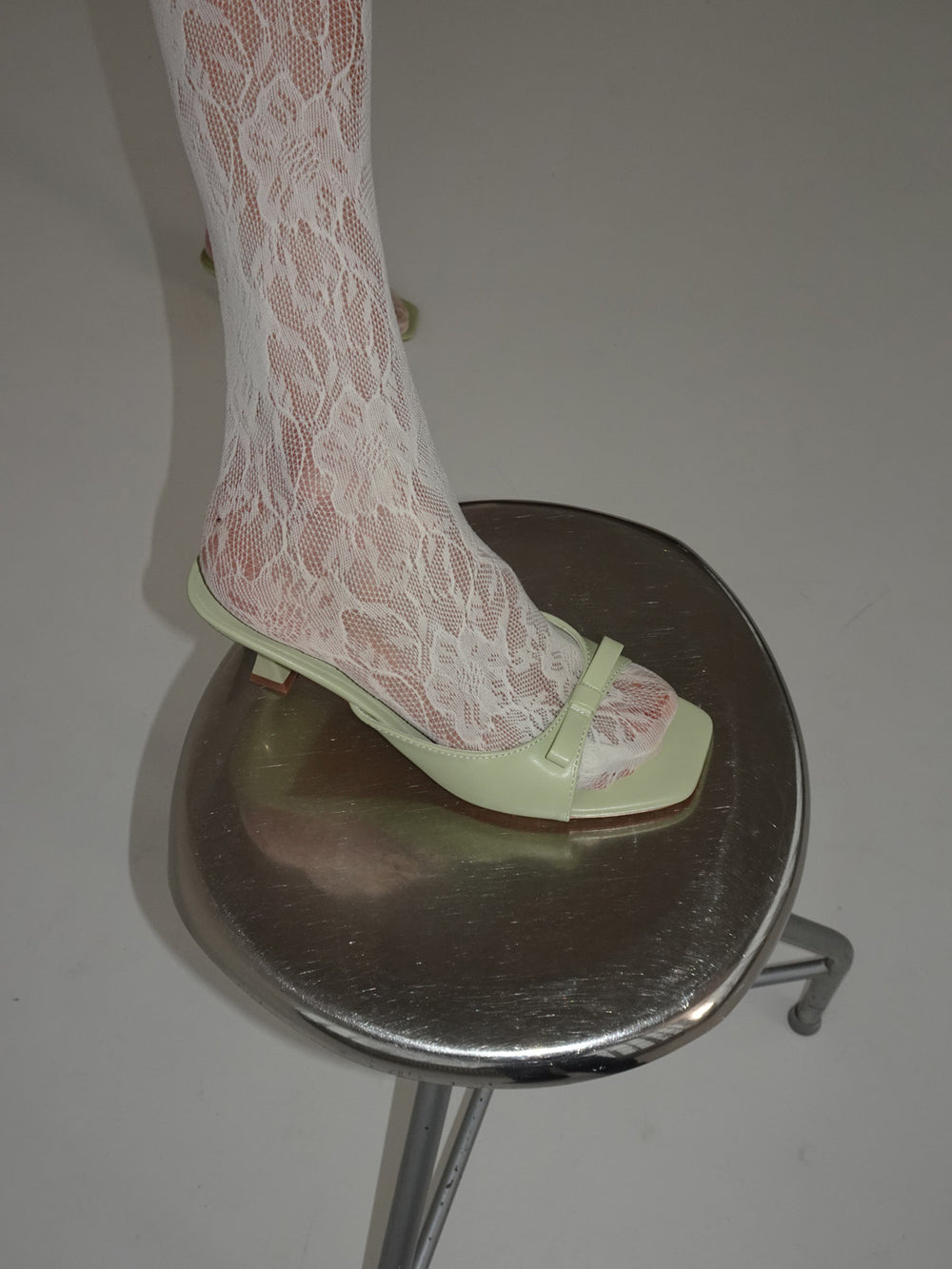 Pastella mules med sløjfe - Lysegrøn