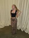 Azelma nederdel i mesh med zebraprint - Brun/beige