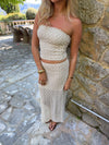 Fiorella nederdel med blonde - Hvid/beige
