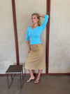 Gulla nederdel med knapper - Beige