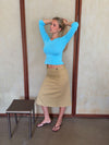 Gulla nederdel med knapper - Beige
