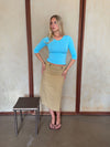Gulla nederdel med knapper - Beige