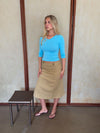 Gulla nederdel med knapper - Beige