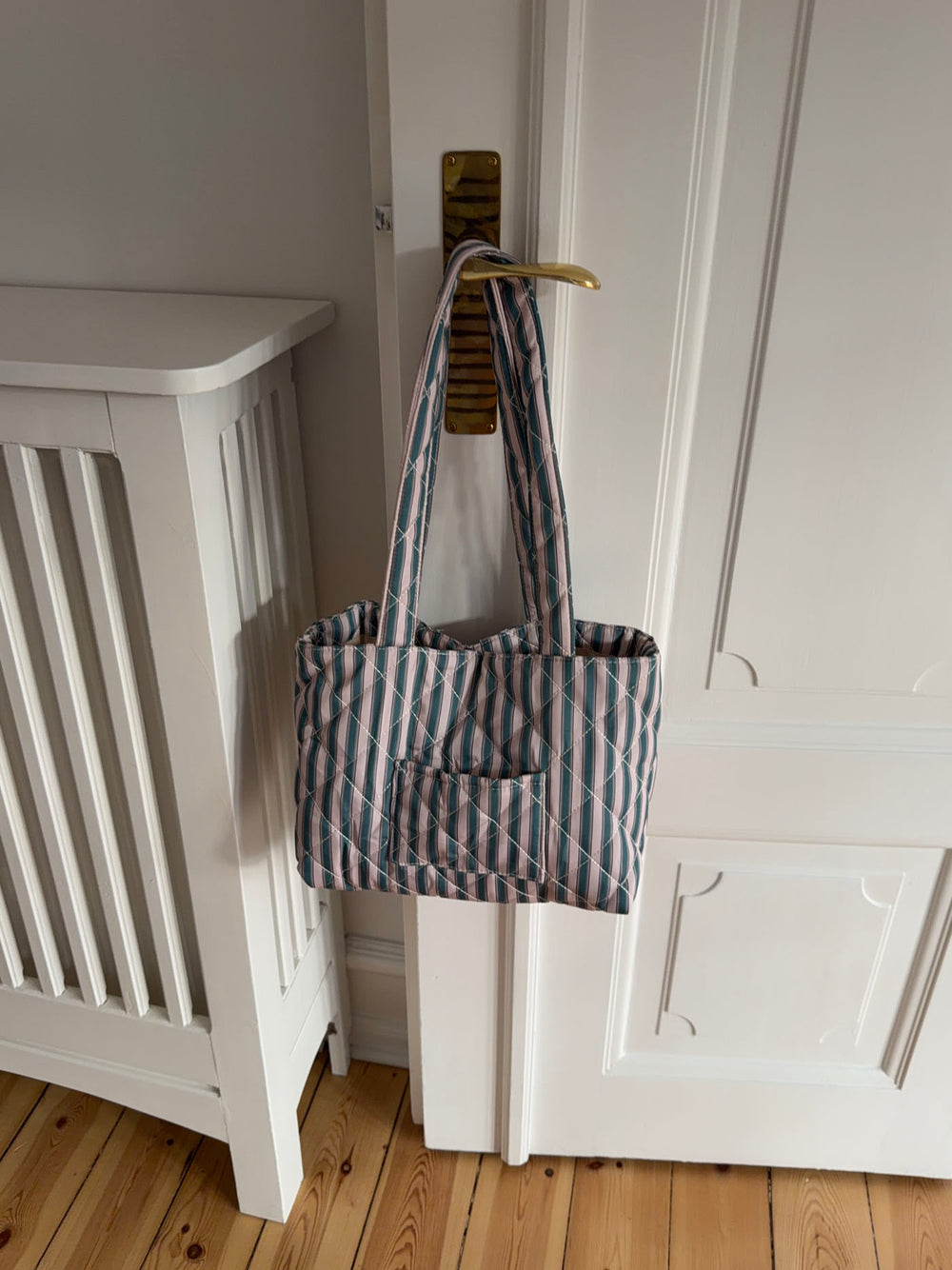 Honey net med striber - Beige/grøn