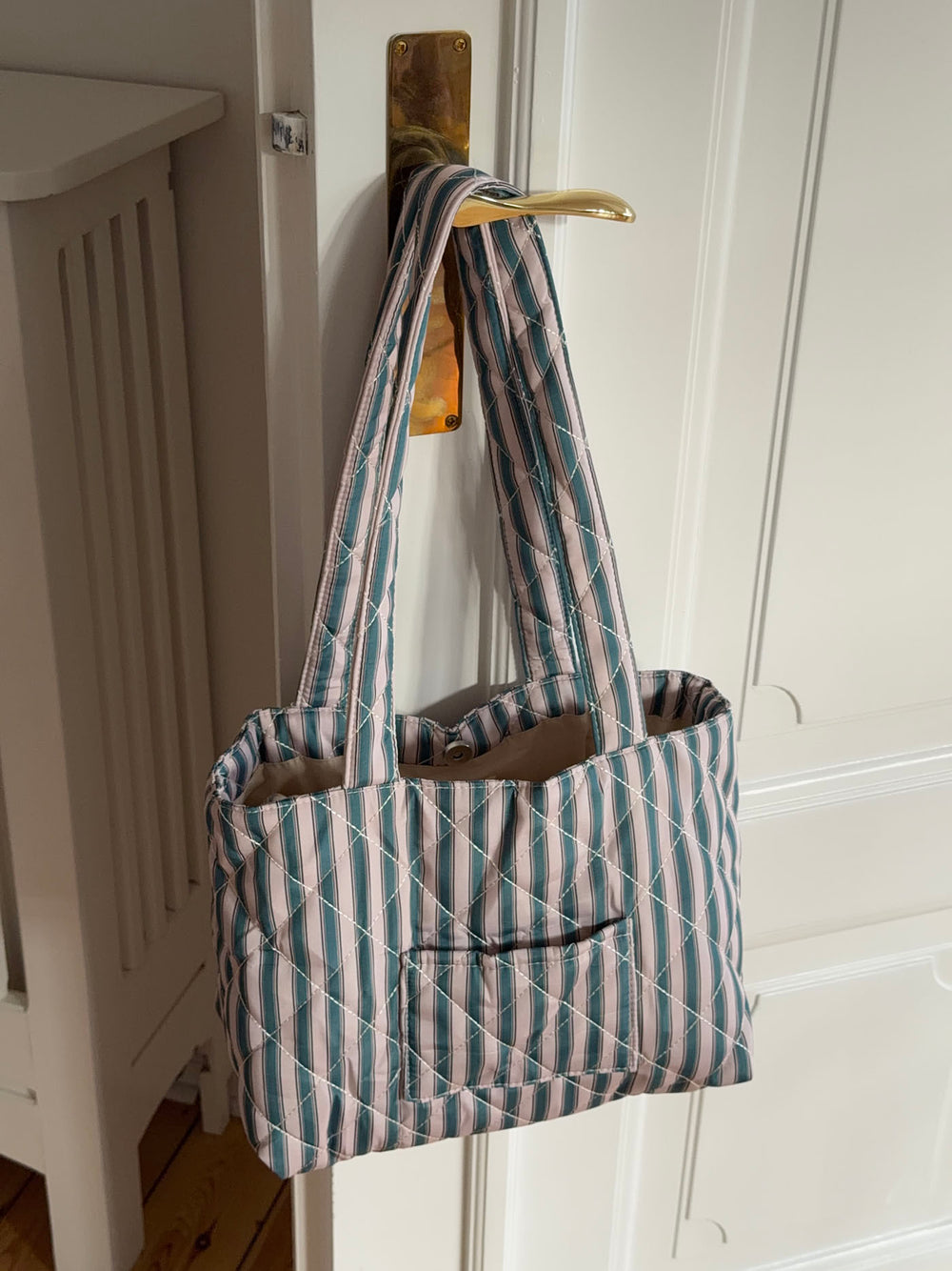 Honey net med striber - Beige/grøn