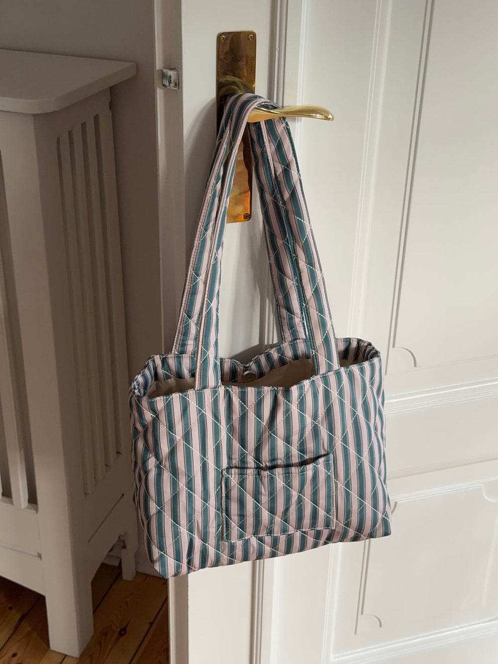 Honey net med striber - Beige/grøn